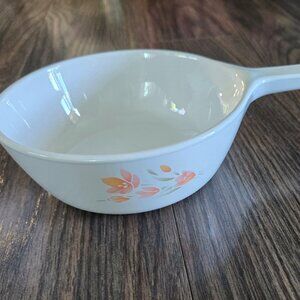 Vintage CORNING WARE "Peach Floral" Saucepan (no lid) #190 1PINT